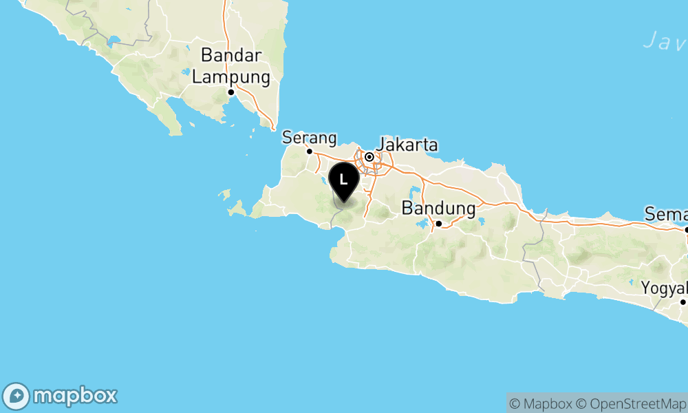 Peta Gempa Pusat gempa berada di darat 29 km utara Kab. Sukabumi