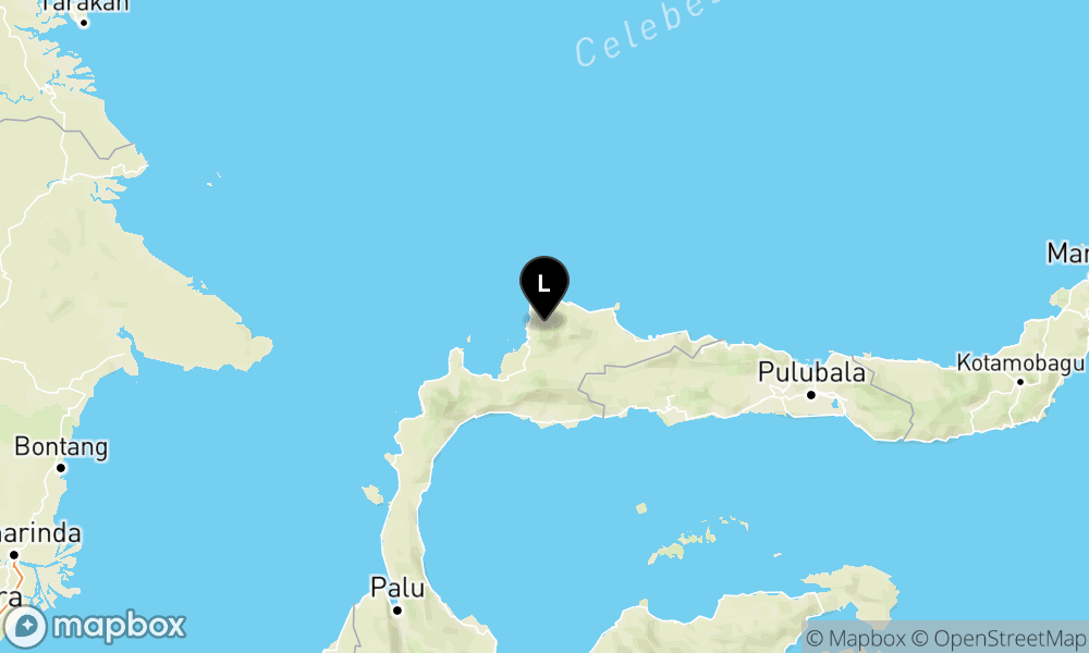 Peta Gempa Pusat gempa berada di darat 33 km timur laut Toli-Toli