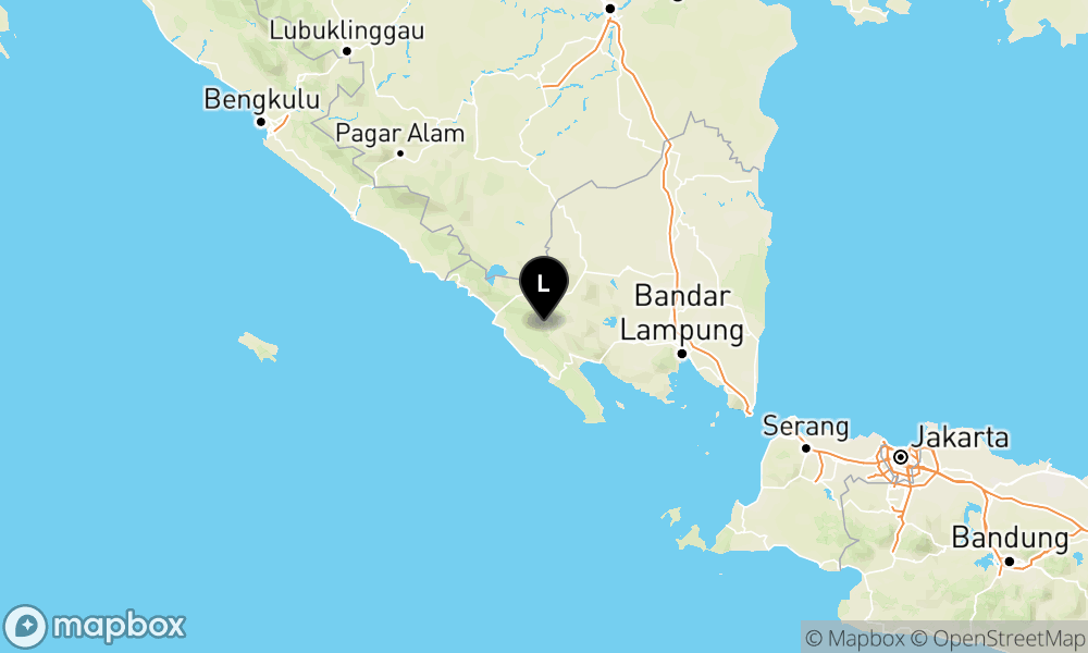 Peta Gempa Pusat gempa berada di darat 35 km tenggara Lampung Barat