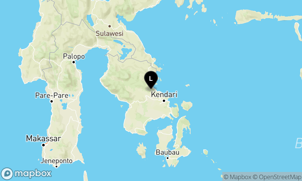 Peta Gempa Pusat gempa berada di darat 20 km timur laut Konawe