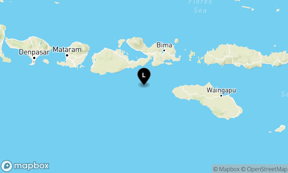 Peta Gempa Pusat gempa berada di laut 91 km baratlaut Kodi, Sumbawa Barat Daya