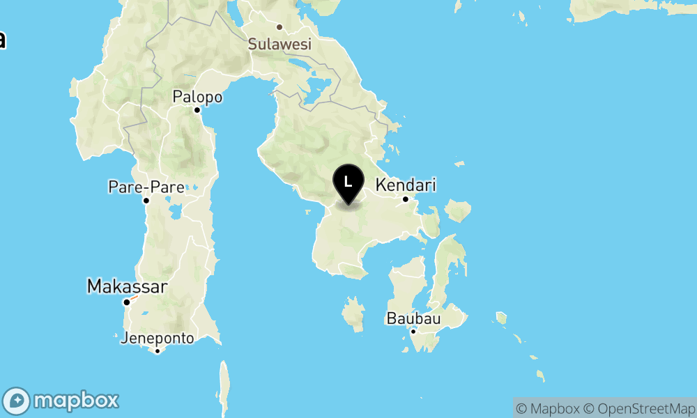 Peta Gempa Pusat gempa berada di darat 11 km selatan Kolaka Timur