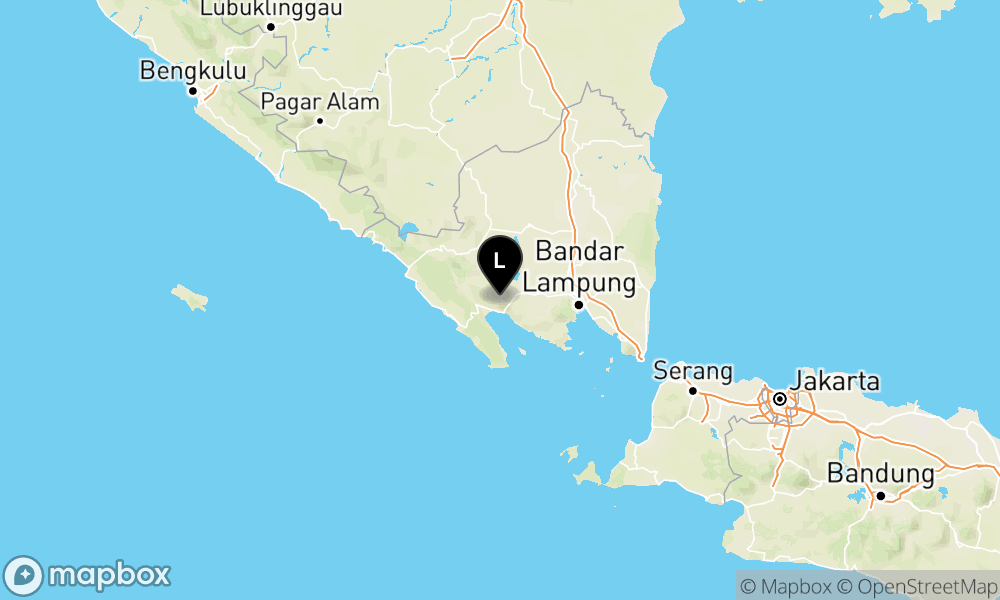 Peta Gempa Pusat gempa berada di darat 8 km barat laut Tanggamus