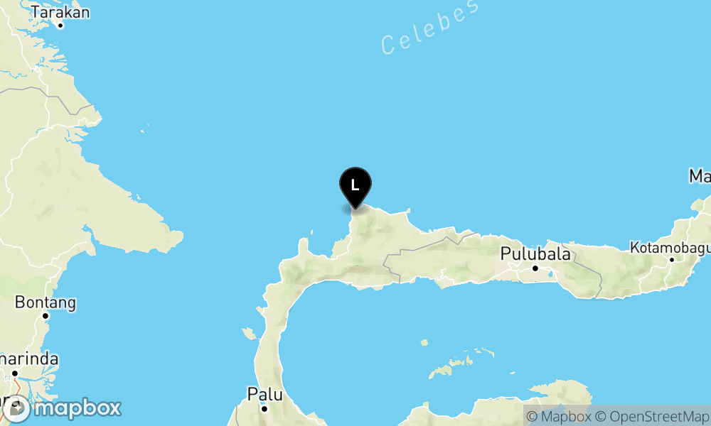 Peta Gempa Pusat gempa berada di darat 43 km utara Toli-Toli
