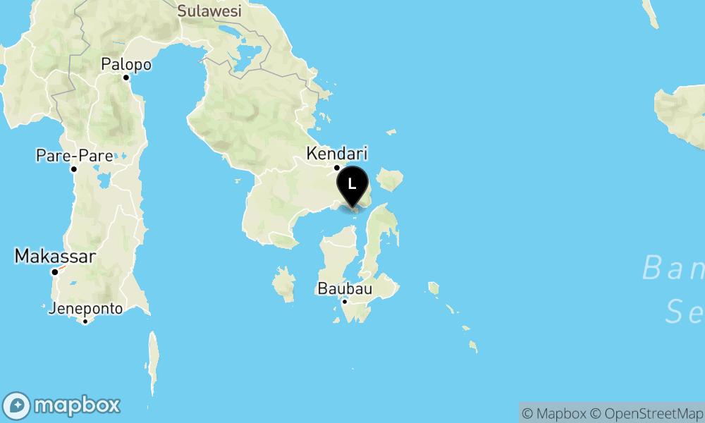 Peta Gempa Pusat gempa berada di darat 36 km utara Muna