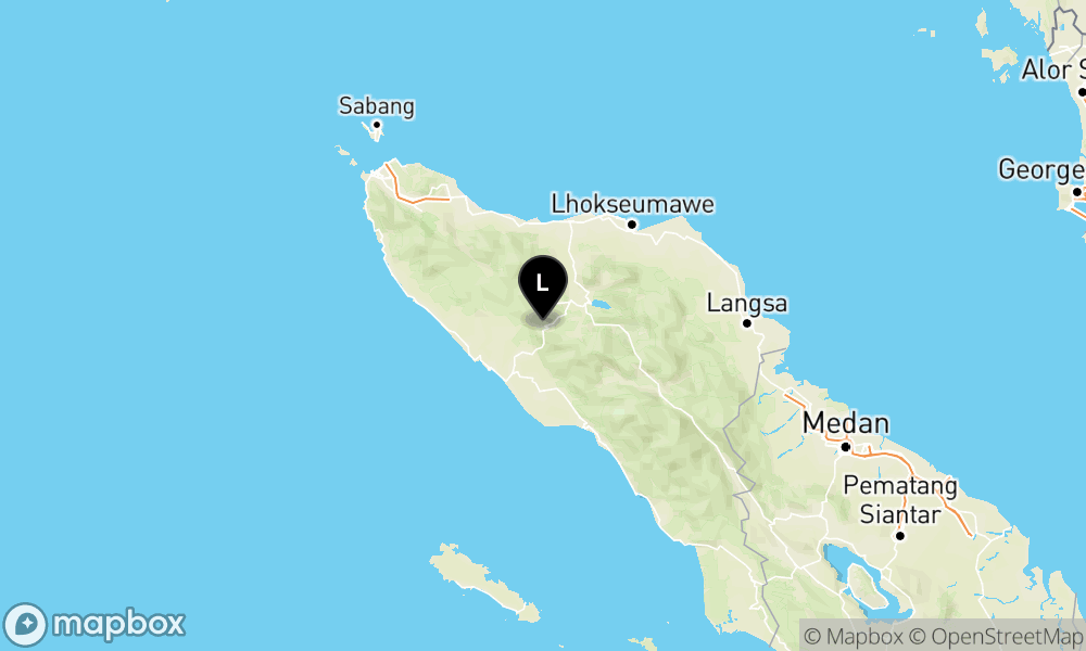 Peta Gempa Pusat gempa berada di darat 33 km timur laut Kabupaten Nagan Raya
