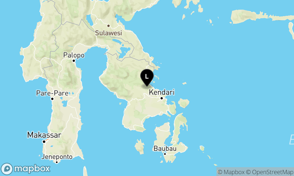Peta Gempa Pusat gempa berada di darat 18 km Timur Laut Konawe