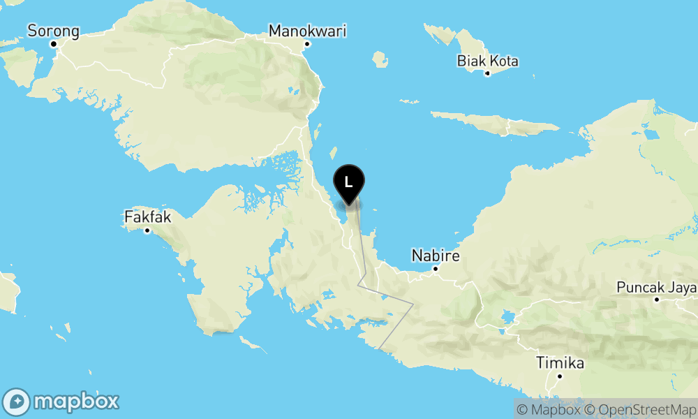 Peta Gempa Pusat gempa berada di darat 4 km TimurLaut Teluk Wondama