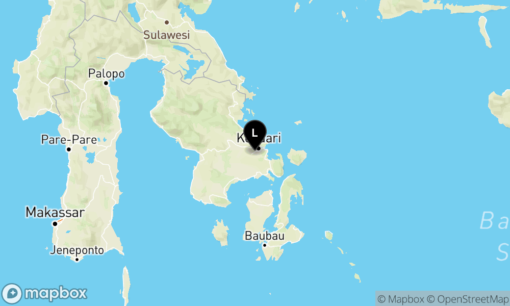 Peta Gempa Pusat gempa berada di darat 9 km Barat Daya Kendari