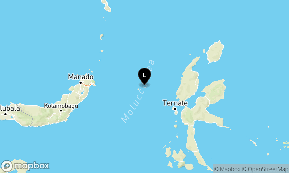 Peta Gempa Pusat gempa berada di laut 107 km barat laut Jailolo