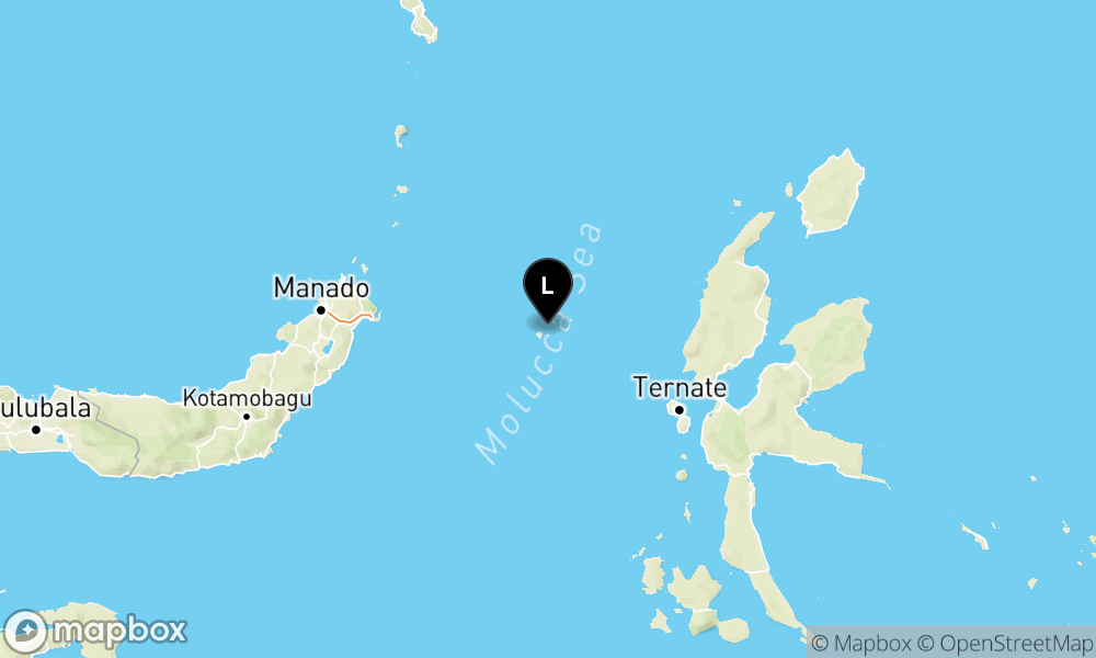 Peta Gempa Pusat gempa berada di laut 117 km barat laut Jailolo