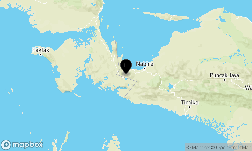 Peta Gempa Pusat gempa berada di darat 68 km Barat Daya Nabire