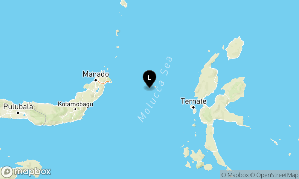 Peta Gempa Pusat gempa berada di laut 126 km Tenggara Bitung