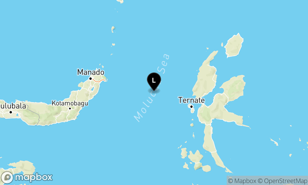 Peta Gempa Pusat gempa berada di laut 111 km Barat Ternate