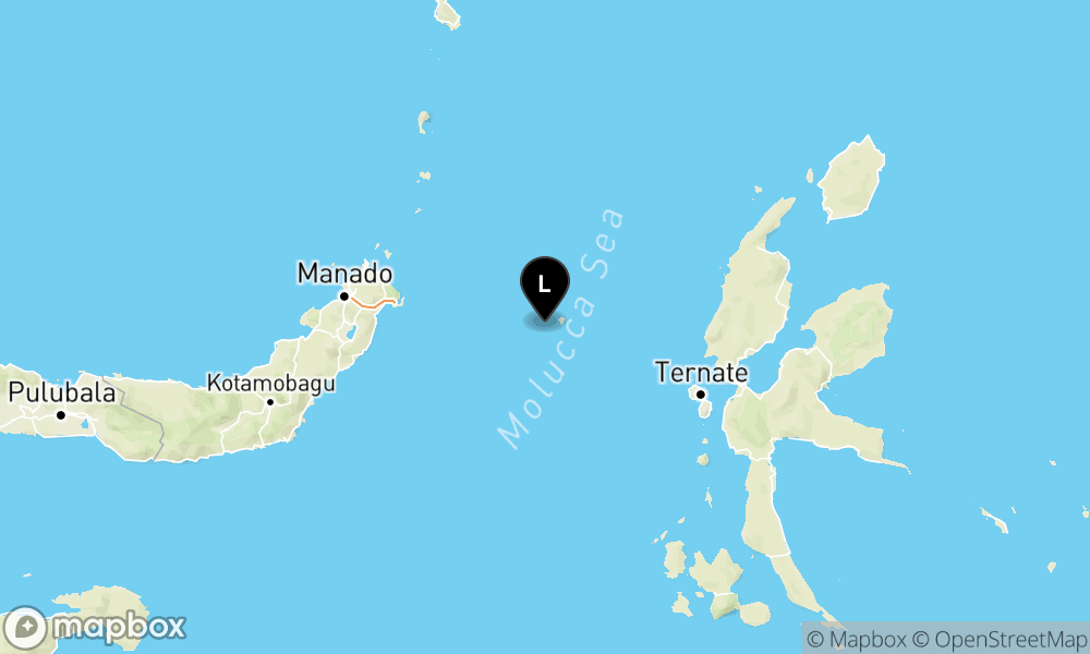 Peta Gempa Pusat gempa berada di laut 129 km timur Bitung