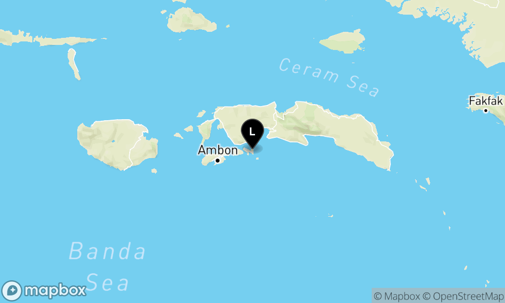 Peta Gempa Pusat gempa berada di laut 40 km barat daya Maluku Tengah