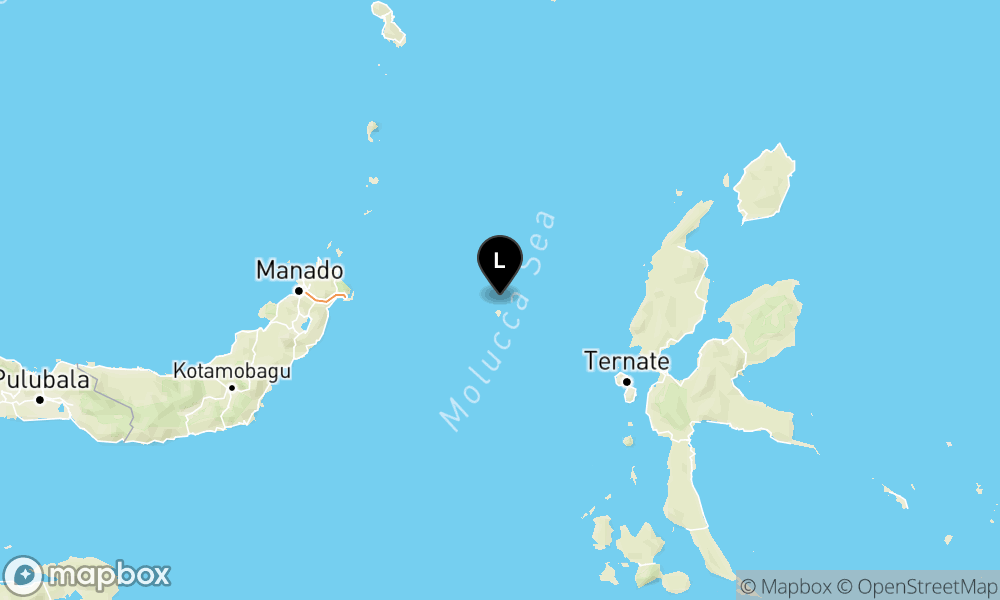 Peta Gempa Pusat gempa berada di laut 126 km barat Jailolo