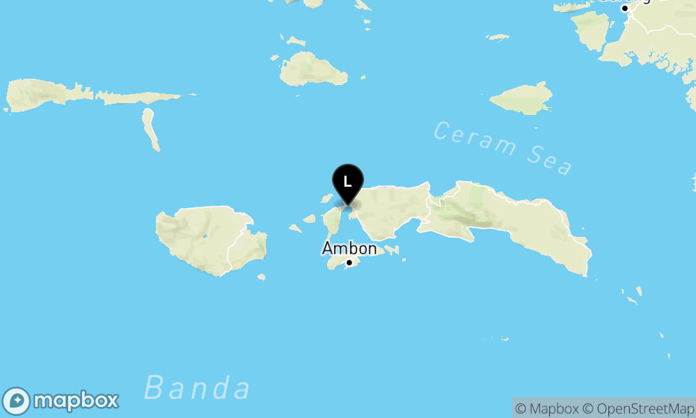 Peta Gempa Pusat gempa berada di laut 6 km Barat Daya Seram Bagian Barat