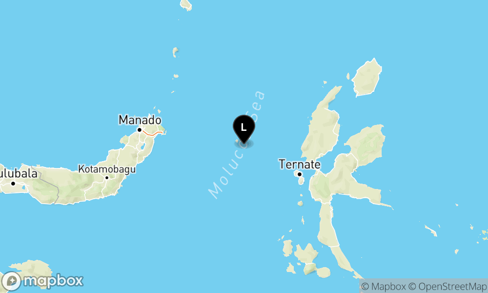 Peta Gempa Pusat gempa berada di laut 110 km barat laut Ternate
