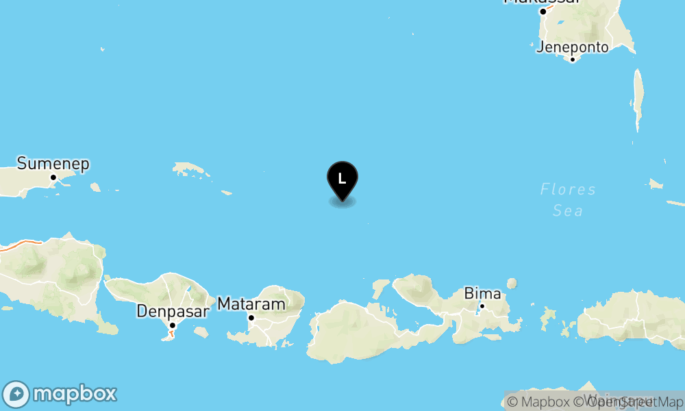 Peta Gempa Pusat gempa berada di laut 122 km Timur Laut Pulau Saringi