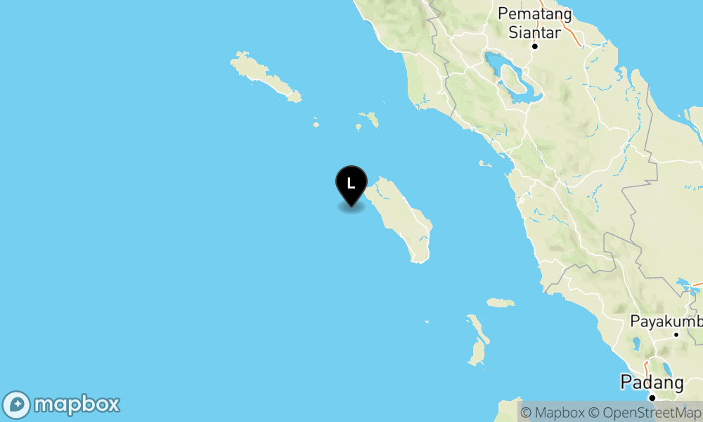 Peta Gempa Pusat gempa berada di laut 48km barat daya Nias Utara