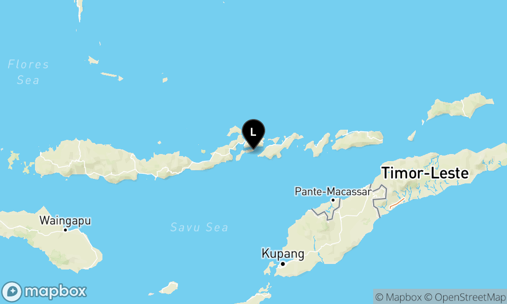 Peta Gempa Pusat gempa berada di laut 27 km tenggara Larantuka