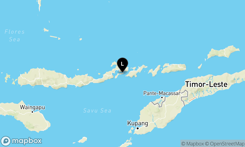 Peta Gempa Pusat gempa berada di darat 23 km Tenggara Larantuka