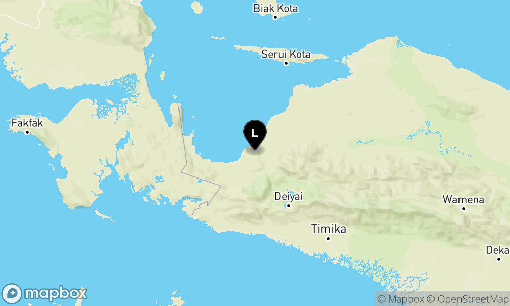 Pusat gempa berada di darat 29 km Timurlaut Nabire