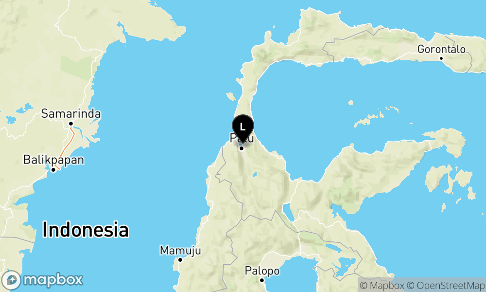 Pusat gempa berada di darat 5 Km Timur Laut Palu