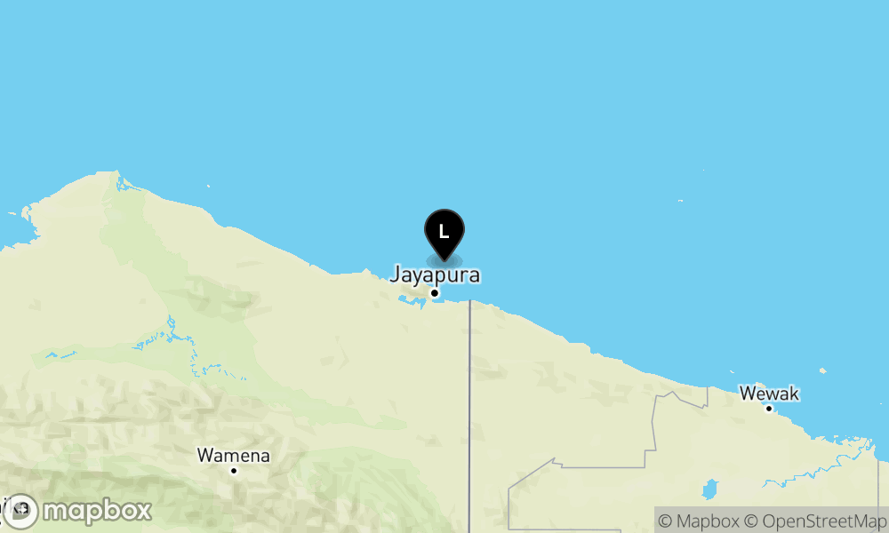 Pusat gempa berada di laut 35 km TimurLaut Kota Jayapura