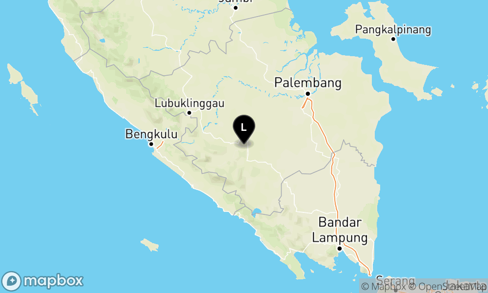 Pusat gempa berada didarat 21 km baratdaya Muara Enim, Tanjung Enim