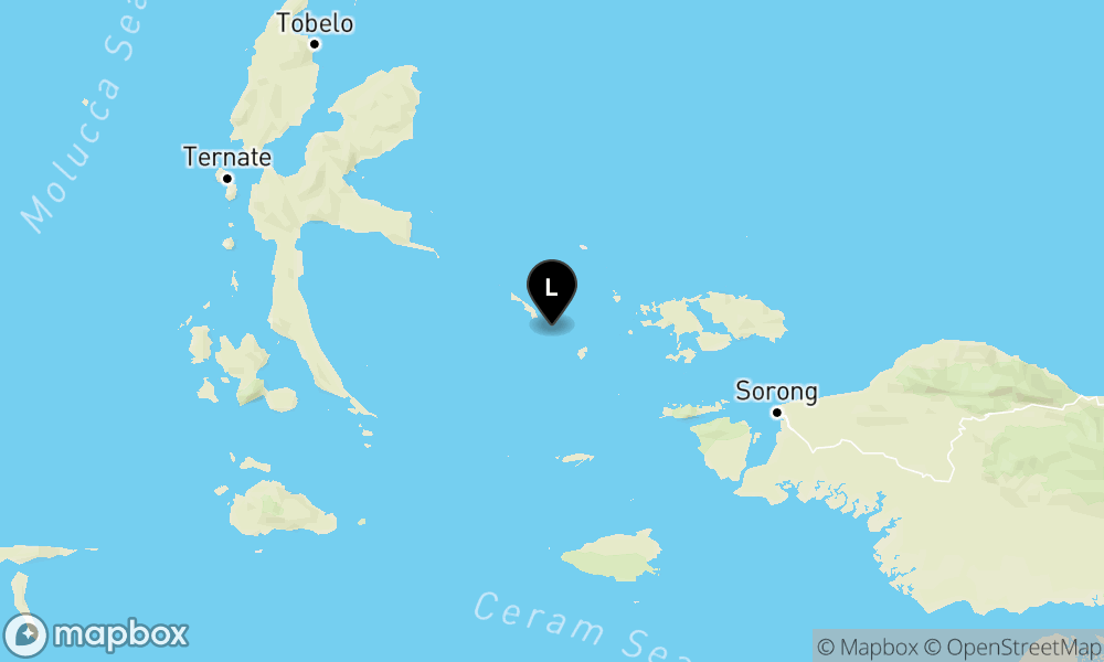 Pusat gempa berada di laut 188 km Tenggara Maba