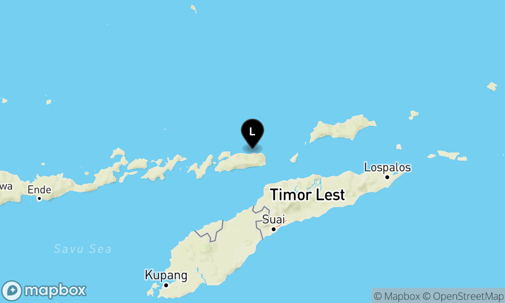 Pusat gempa berada dilaut 45 km Timur Laut Alor