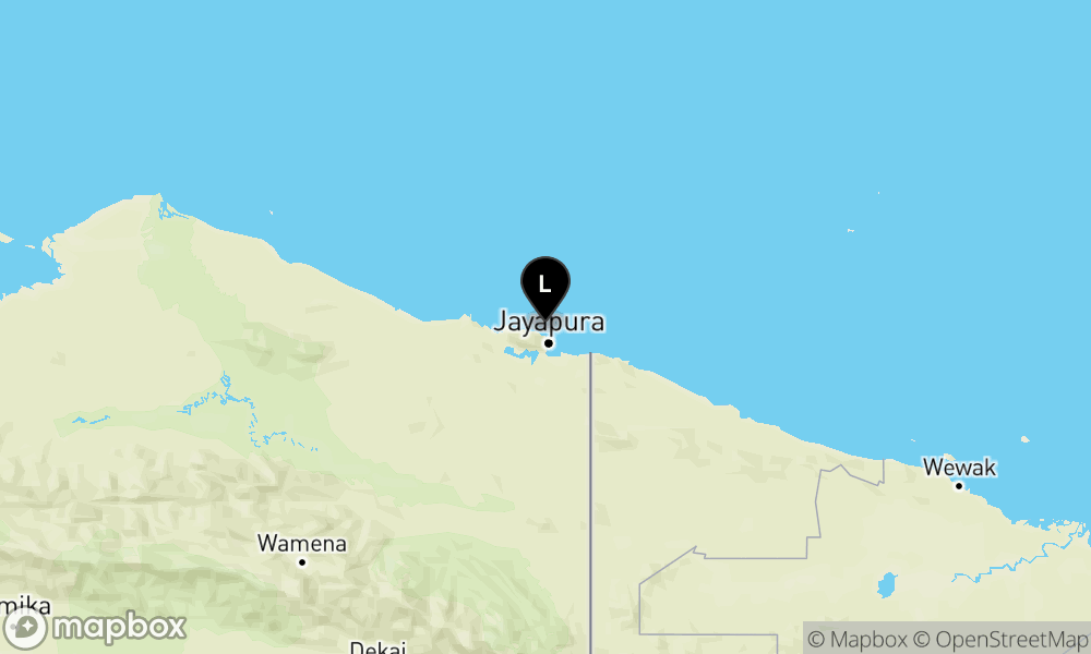 Pusat gempa berada di laut 13 km BaratLaut Kota Jayapura