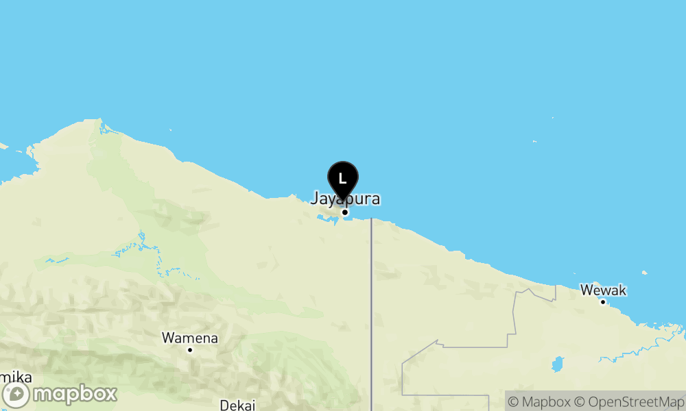 Pusat gempa berada di laut 9 km arah BaratLaut Kota Jayapura